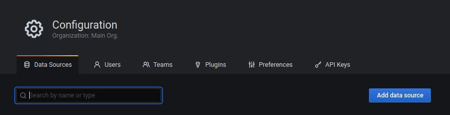 TDengine Database TDinsight Add data source button