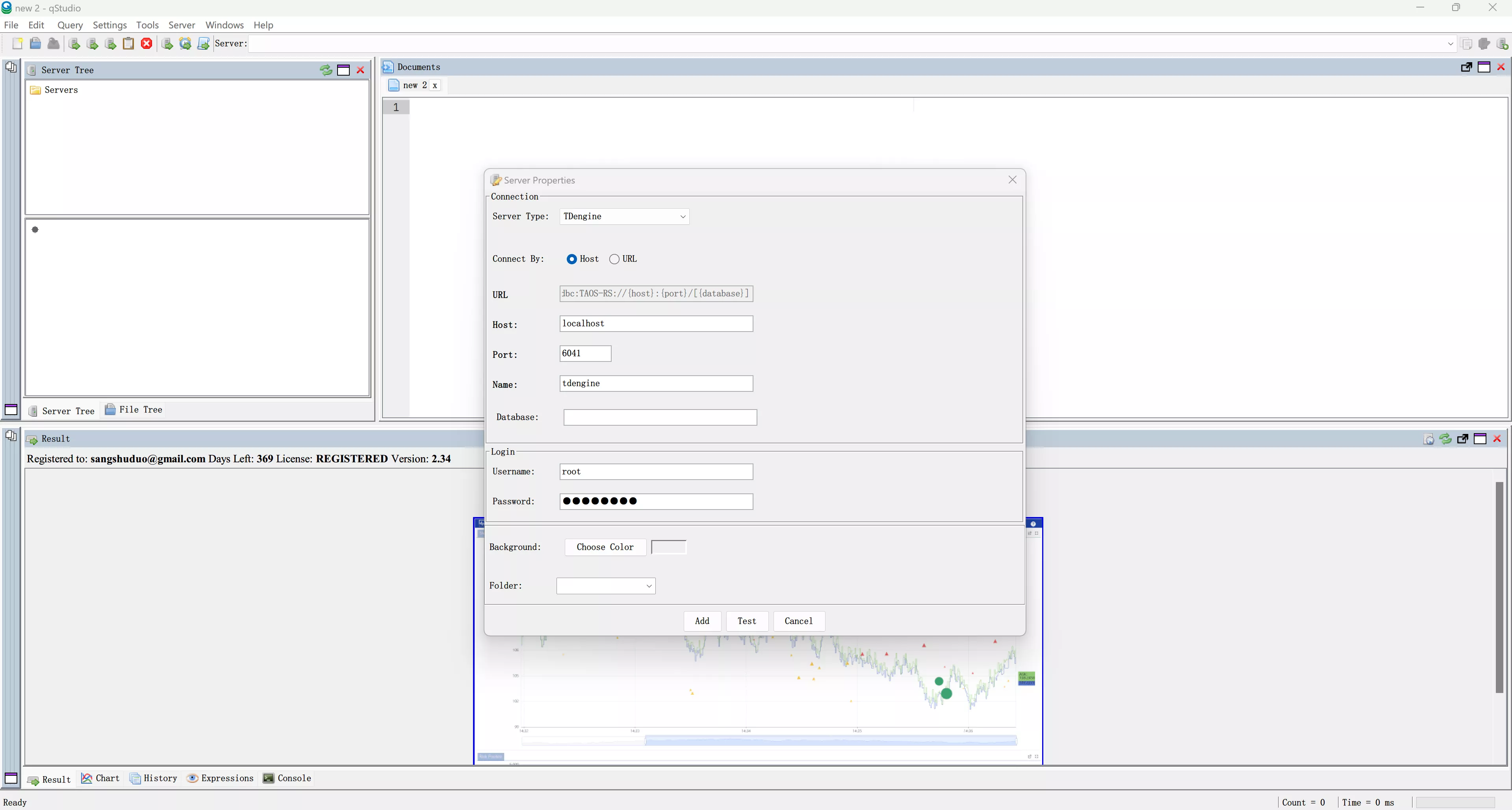 qConnecting TDengine with qStudio