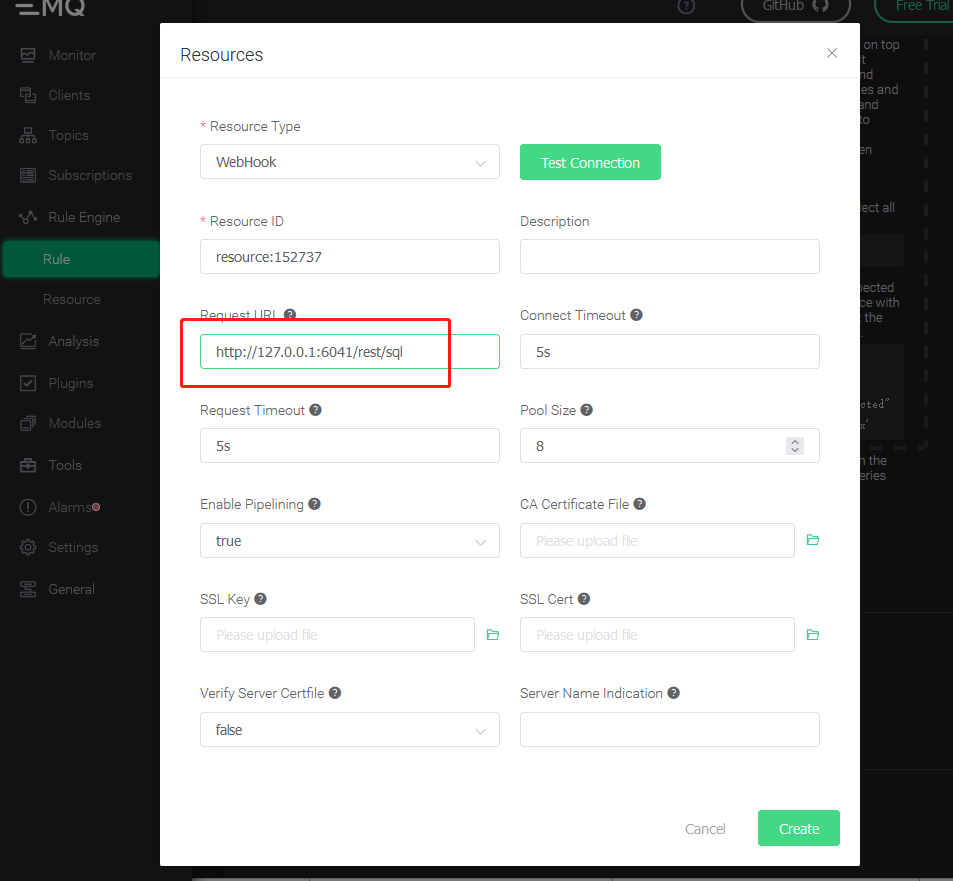 TDengine Database EMQX edit resource