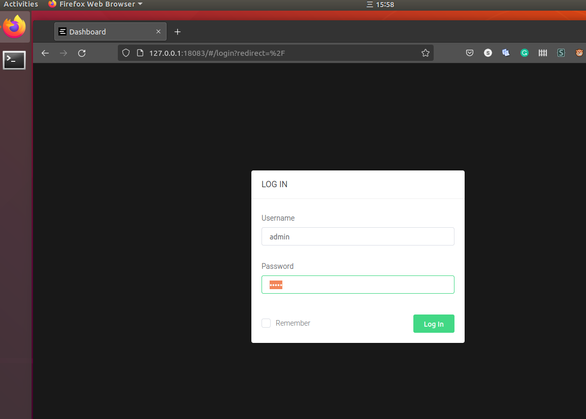TDengine Database EMQX login dashboard